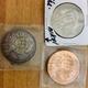 Varias monedas plarta y del che